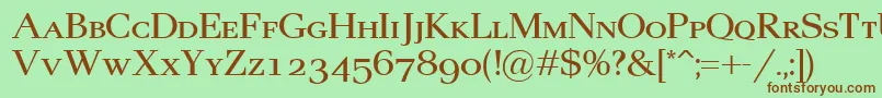 Pax2Sc Font – Brown Fonts on Green Background