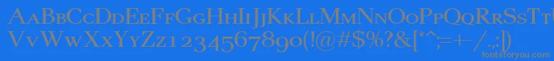 フォントPax2Sc – 青い背景に灰色の文字