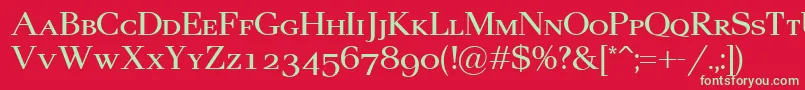 フォントPax2Sc – 赤い背景に緑の文字