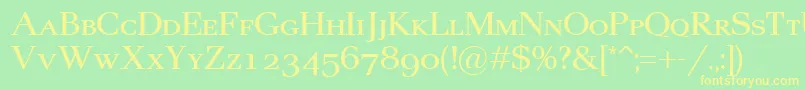 Pax2Sc Font – Yellow Fonts on Green Background