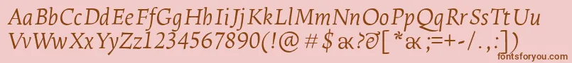 LeksaproLightItalic Font – Brown Fonts on Pink Background