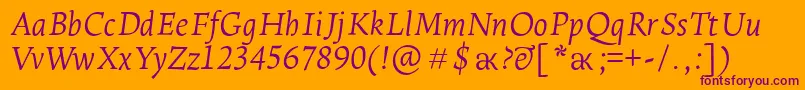 LeksaproLightItalic Font – Purple Fonts on Orange Background