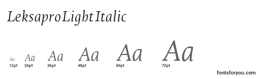 Размеры шрифта LeksaproLightItalic
