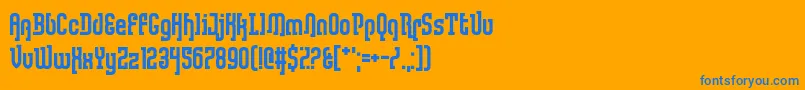 LullabyWeight Font – Blue Fonts on Orange Background