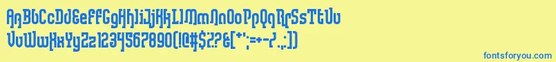 LullabyWeight Font – Blue Fonts on Yellow Background