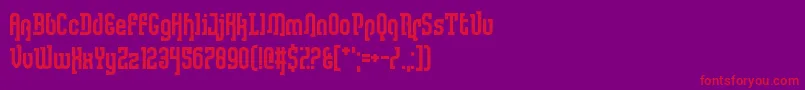 フォントLullabyWeight – 紫の背景に赤い文字