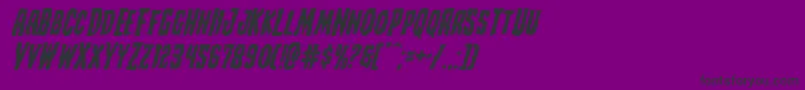 Creepycrawlersexpandital-Schriftart – Schwarze Schriften auf violettem Hintergrund