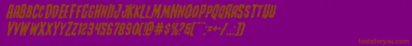 フォントCreepycrawlersexpandital – 紫色の背景に茶色のフォント
