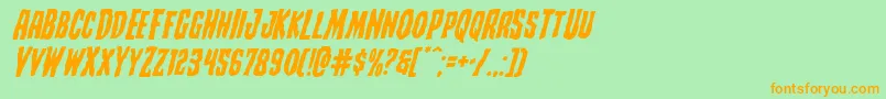 Creepycrawlersexpandital Font – Orange Fonts on Green Background