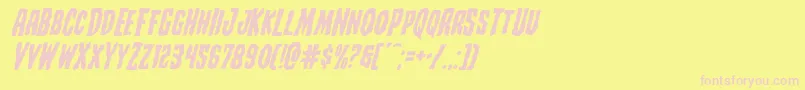 Creepycrawlersexpandital Font – Pink Fonts on Yellow Background