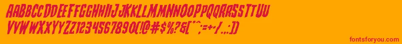 Creepycrawlersexpandital Font – Red Fonts on Orange Background