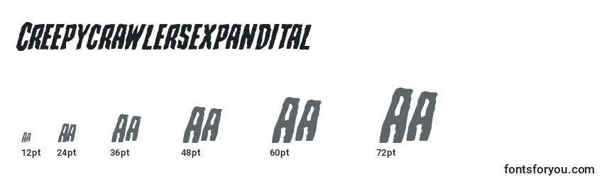 Creepycrawlersexpandital Font Sizes