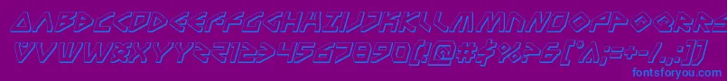Weitere Informationen zur Terrafirma3Dital-Schriftart Terrafirma3Dital-Schriftart – Blaue Schriften auf violettem Hintergrund