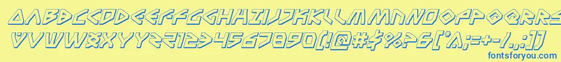 Terrafirma3Dital Font – Blue Fonts on Yellow Background