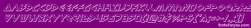 Terrafirma3Dital-Schriftart – Weiße Schriften auf violettem Hintergrund