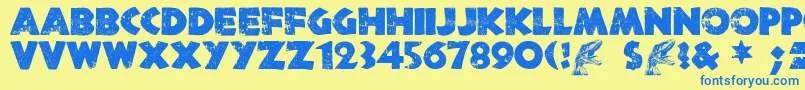 NorthernTerritories Font – Blue Fonts on Yellow Background