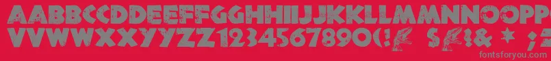 フォントNorthernTerritories – 赤い背景に灰色の文字