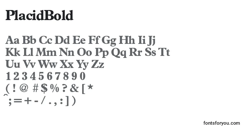 Fuente PlacidBold - alfabeto, números, caracteres especiales