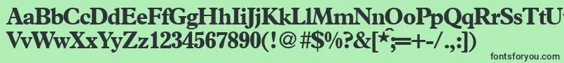 フォントPlacidBold – 緑の背景に黒い文字