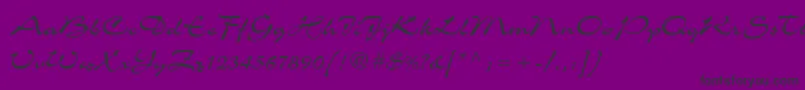 AirfoilScriptSsi-Schriftart – Schwarze Schriften auf violettem Hintergrund