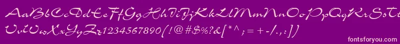 AirfoilScriptSsi Font – Pink Fonts on Purple Background