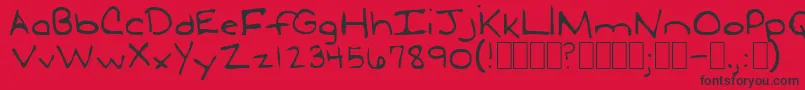 LudwigLoosebraids Font – Black Fonts on Red Background
