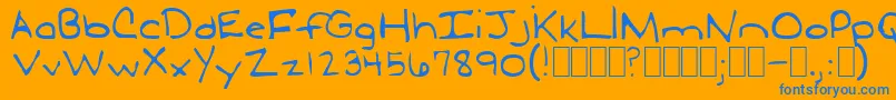 LudwigLoosebraids Font – Blue Fonts on Orange Background