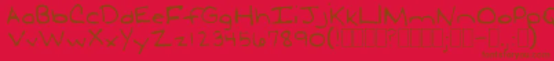 LudwigLoosebraids Font – Brown Fonts on Red Background
