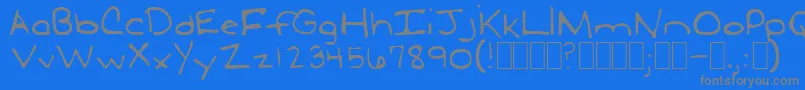 フォントLudwigLoosebraids – 青い背景に灰色の文字