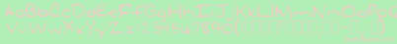 Fonte LudwigLoosebraids – fontes rosa em um fundo verde