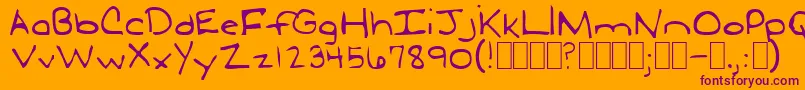 LudwigLoosebraids Font – Purple Fonts on Orange Background