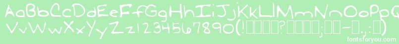 フォントLudwigLoosebraids – 緑の背景に白い文字