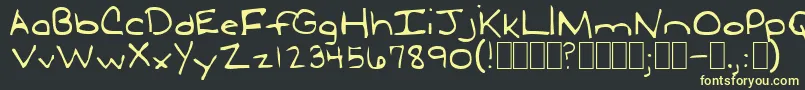 LudwigLoosebraids Font – Yellow Fonts on Black Background