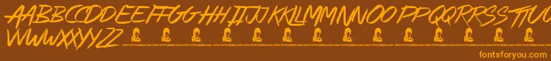 fuente AlleyCat – Fuentes Naranjas Sobre Fondo Marrón