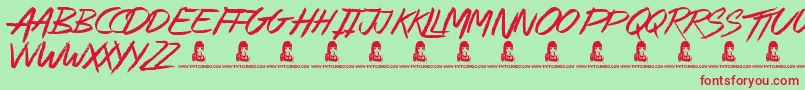AlleyCat Font – Red Fonts on Green Background