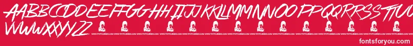 AlleyCat Font – White Fonts on Red Background
