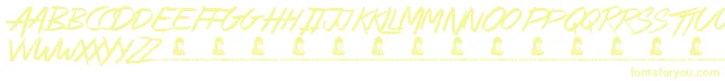 Шрифт AlleyCat – жёлтые шрифты на белом фоне