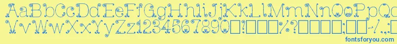 IronGate Font – Blue Fonts on Yellow Background