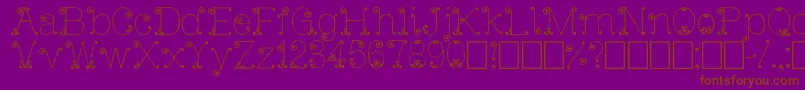 IronGate-Schriftart – Braune Schriften auf violettem Hintergrund