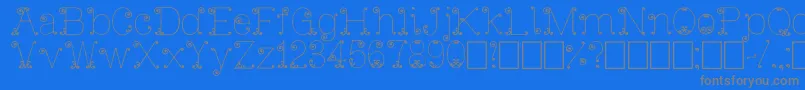 IronGate-Schriftart – Graue Schriften auf blauem Hintergrund