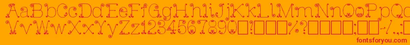 IronGate-Schriftart – Rote Schriften auf orangefarbenem Hintergrund