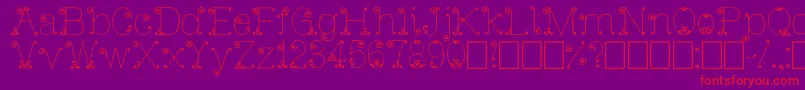 IronGate-Schriftart – Rote Schriften auf violettem Hintergrund