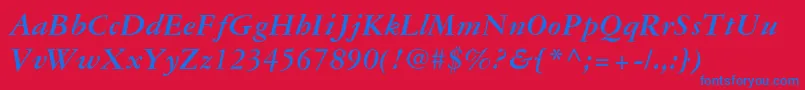 Garamond3ltstdBolditalic Font – Blue Fonts on Red Background