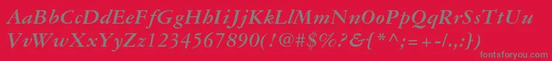 Garamond3ltstdBolditalic Font – Gray Fonts on Red Background