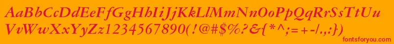 Garamond3ltstdBolditalic Font – Red Fonts on Orange Background