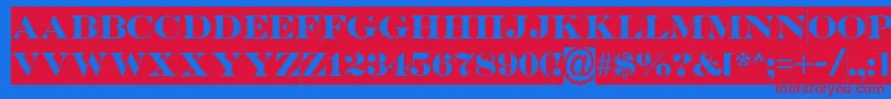 フォントASerifertitulsl – 赤い文字の青い背景