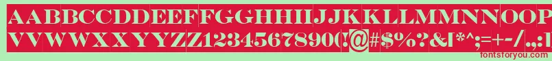 ASerifertitulsl Font – Red Fonts on Green Background