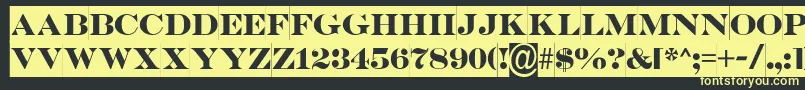 フォントASerifertitulsl – 黒い背景に黄色の文字