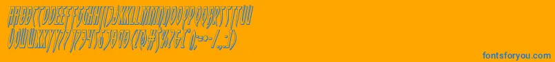 Inhumanity3Dital Font – Blue Fonts on Orange Background