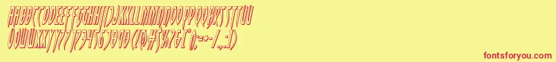 Inhumanity3Dital Font – Red Fonts on Yellow Background